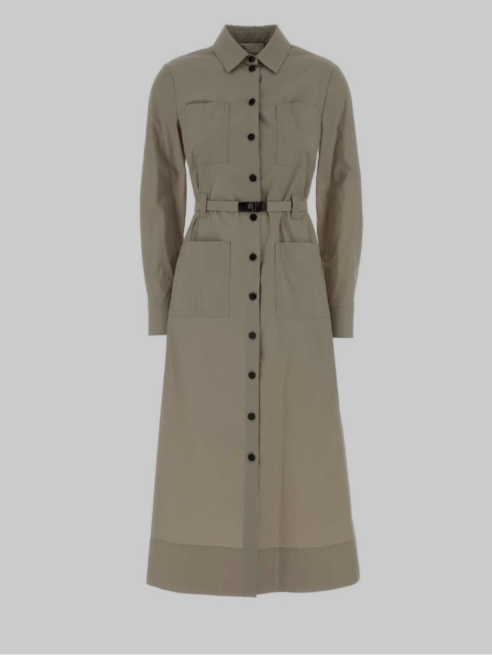 Tory Burch Belted Shirt Dress in Khaki Tan – Midi Length, Long Sleeve size 14 - Picture 1 of 6